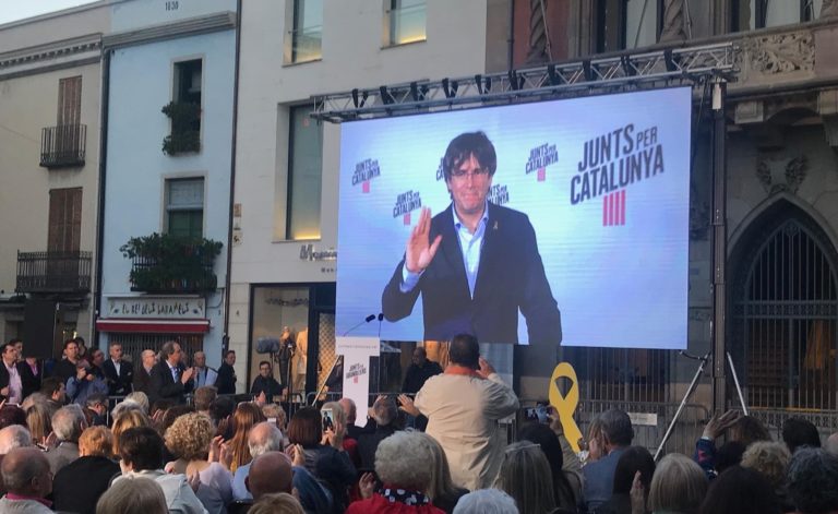 Puigdemont (JxCat) pide no fallar este 26-M para que la UE escuche a «la Catalunya del 1-O»