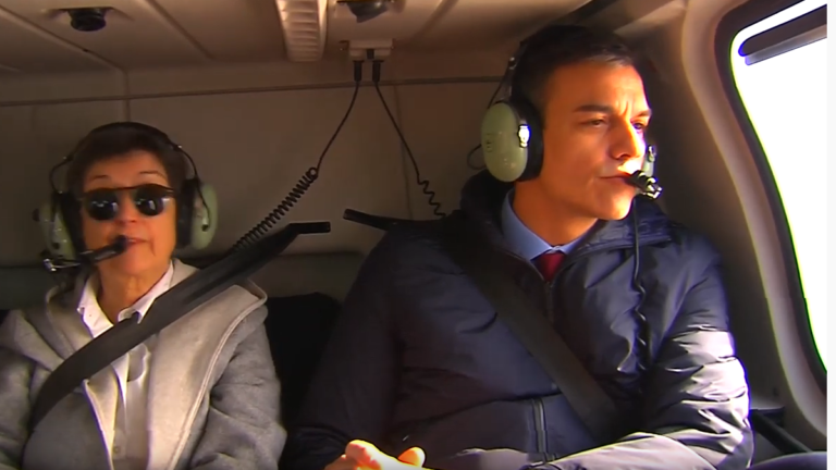 [Vídeo] Sánchez evita pisar Catalunya y mira los estragos del Gloria a vista de helicóptero